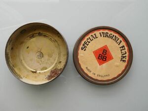 昭和レトロ　イギリス　英国　丸缶　SPECIAL VIRGINIA FLAKE BBB 直径10CMH2.5