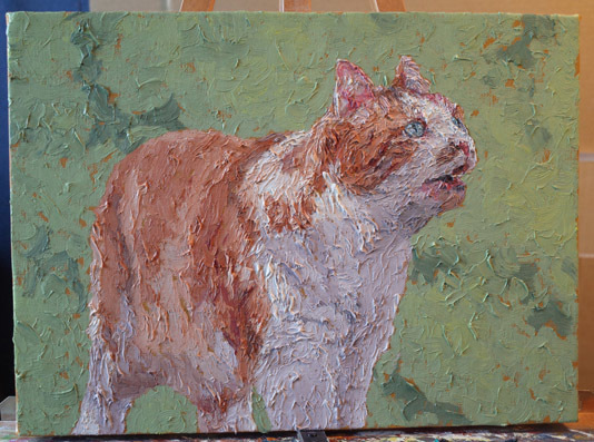 Gato Gato F4 #379, cuadro, pintura al óleo, dibujo de animales