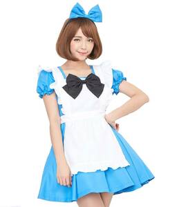 新品　メイド服　エプロン/ワンピース/カチューシャ/リボン　4点セット　サイズＬ