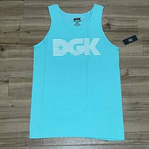 ロサンゼルス発祥 【S】 DGK ディージーケー タンクトップ グレー 水色 白 OGロゴ ストライプ スケーターブランド HIPHOP ストリート