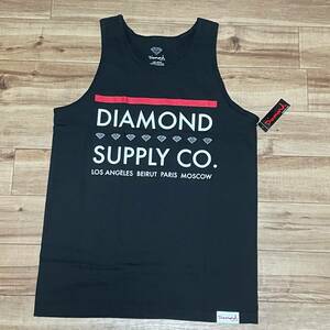米国製 【M】 ダイヤモンドサプライ Diamond Supply Co タンクトップ 黒 The Roots スケーターブランド ピスタグ付き LA ストリート