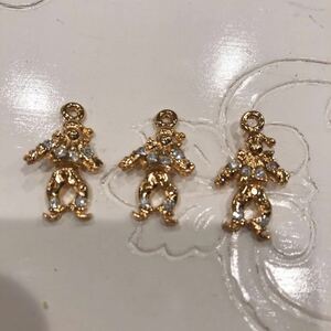 手芸用 ピエロ ゴールドカラー パーツ アクセサリーパーツ チャーム スワロフスキー ペンダントトップ 手芸パーツ