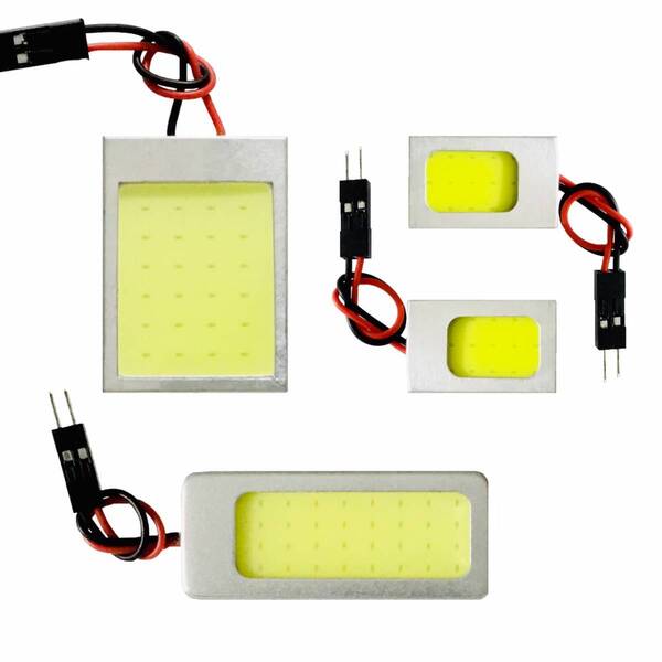 超爆光 スバル シフォン LA600F LA610F T10 LED 室内灯 アルミフレーム付 全面発光 COBパネル ルームランプ 4個セット ホワイト
