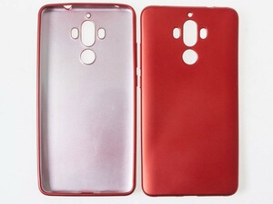 HUAWEI MATE 9用 TPUシリコン 無地マット 保護 衝撃防止 ソフト ケースカバー#レッド