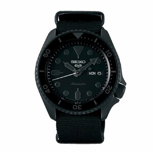 SEIKO セイコー5スポーツ 自動巻き人気モデル メンズ腕時計 SBSA025　新品　ブラックダイアル　ナイロンベルト　ストリートスタイル