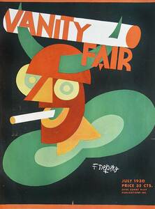 稀少！1930年Vanity Fair誌表紙/ヴァニティフェア・カバー/アールデコ/フォルトゥナート・デペーロ/アート/40