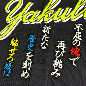 ★送料無料★東京　ヤクルト　スワローズ　坂口智隆　応援歌　黒布　刺繍　ワッペン　ユニフォーム