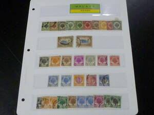 21EA　S　№15　マラヤ切手　1912-55年　KEDAH　SC#1-78の内　計34枚　使用済