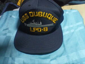 未使用　アポロキャップ　USS DUBUQUE LPO-8 ネイビー　フリーサイズ　　USA 製 イージス艦船
