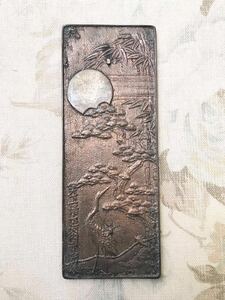  unknown copper mirror .. thing un- . length . crane tsuru one goods bird full month sun pine bamboo . Hanabuta peace pattern Japanese style bronze era thing former times old romance hand mirror MIRROR mobile 