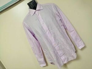 kkaa438 ■ Maker's Shirt 鎌倉 ■ メーカーズシャツ Yシャツ トップス 長袖 コットン パープル 薄紫 38-82 XL