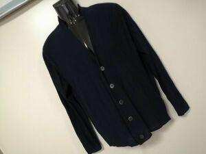 kkaa504 ■ BACK NUMBER ■ バックンバー カーディガン ニット Vネック 紺 ネイビー L