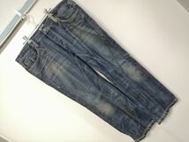 kkaa592 ■ ANTIX DENIM ■ ジーンズ デニムパンツ ジーパン Gパン ボトムス ダメージ リメイク風 ボタンフライ 紺 ネイビー 38 XL_画像1