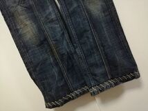 kkaa592 ■ ANTIX DENIM ■ ジーンズ デニムパンツ ジーパン Gパン ボトムス ダメージ リメイク風 ボタンフライ 紺 ネイビー 38 XL_画像3