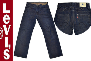 K-2228★超美品★Levi's BLUE リーバイス 05020-0004★濃紺インディゴTABデニム シンチバック ストレートジーンズ W30