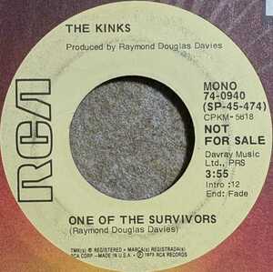 The Kinks-One Of The Survivors* рис промо * on Lee Mono/Stereo.7"