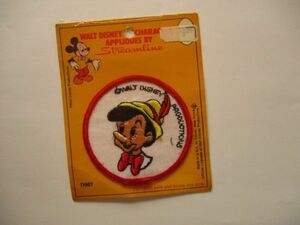 Disney レトロ クラシック ピノキオ ディズニーランド キャラクター ワッペン/パッチ 刺繍 レトロ 古着 USA アメリカ ① 476