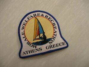 ATHENS GREECE ヨット 波乗り サーフィン 海 プリント ワッペン/パッチ 企業 ビンテージ アメリカ USA 海外 古着 479