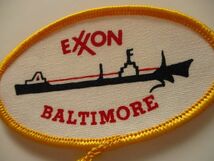 ビンテージ EXXON BALTIMORE エクソンモービル オイル タンカー 石油 ロゴ プリント ワッペン/企業 パッチ 刺繍 USA 古着 アメリカ 481_画像4