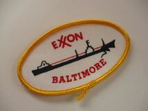 ビンテージ EXXON BALTIMORE エクソンモービル オイル タンカー 石油 ロゴ プリント ワッペン/企業 パッチ 刺繍 USA 古着 アメリカ 481_画像2