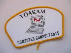 ビンテージ YOAKAM コンピューター パソコン 旧型 ロゴ プリント ワッペン/企業 パッチ 刺繍 USA 古着 アメリカ 海外 483