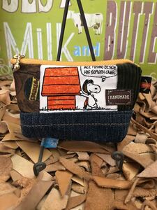 リメイクデニムポーチ スヌーピー ハンドメイド