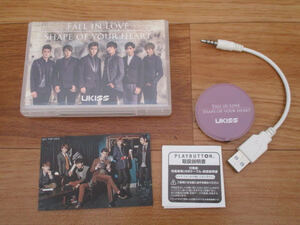 ◆U-KISS FALL IN LOVE プレイボタン◆ユーキス PLAYBUTTON SHAPE OF YOUR HEART バッジ型オーディオ・プレイヤー 人気 稀少♪H-230216