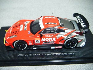 ■ EBBROエブロ『MOTUL PIWORK Z Super GT500 2005 No.22 赤 モチュールピットワーク レーシングダイキャストミニカー』