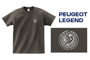 プジョー オリジナルTシャツ PEUGEOT LEGEND(チャコールグレー)新ロゴデザイン Lサイズ 非売品