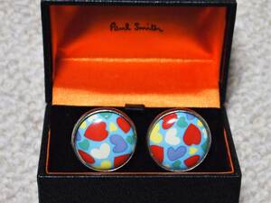 * free shipping!Paul Smith Paul Smith oval Large cuffs Heart design cuff links 2.5cm XL round button 