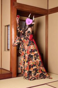 オリジナル 創作衣装 コスプレ 和装 和柄ロングドレスワンピース