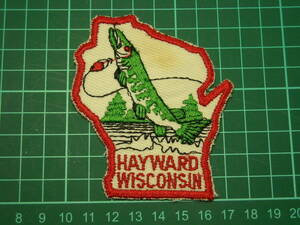 マスキー？　パイク？　ウィスコンシン　パッチ　ワッペン　HAYWARD WISCONSIN