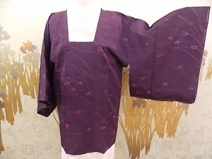 Art hand Auction 和服今昔 2163 Michiyuki 大衣系列 纯丝纹章设计 露草梅花 手绘地纹章押染, 时尚, 女士和服, 和服, 外套, 途中抵达