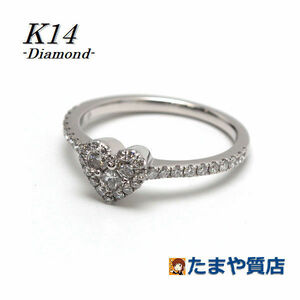 K14WG Heart Motifling 10,5 Diamond 0,53CT 14 Золотое кольцо белого золота 15479