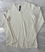 超 美品 定価11880円 wjk 14SS V-neck slab jersey 7740 lj38 ダブルジェイケイ Vネック カットソー XL ホワイト ロンT AKM junhashimoto_画像3