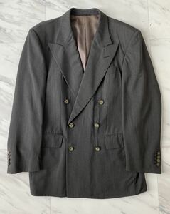  прекрасный товар редкий Ermenegildo Zegna 80s vintage Mulberry Shark s gold двойной breast tailored jacket 44 Ermenegildo Zegna ткань 