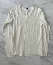 超 美品 定価11880円 wjk 14SS V-neck slab jersey 7740 lj38 ダブルジェイケイ Vネック カットソー XL ホワイト ロンT AKM junhashimoto_画像4