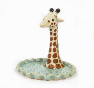Art hand Auction [Creative Pottery *masayuki] ☆Unique☆Giraffe Tray, Handmade items, interior, miscellaneous goods, ornament, object