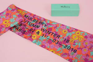 Mulberryマルベリー　ロングストール/ スカーフ　フラワープリント AUTUMN WINTER’18コレクション　ピンク系　新品未使用品