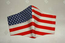 LLサイズ 17×28㎝ アメリカ星条旗 国旗 アシンメトリー 星柄 ストライプ 2L 大きいサイズ ビッグサイズ インナーマスク ハンドメイド_画像1