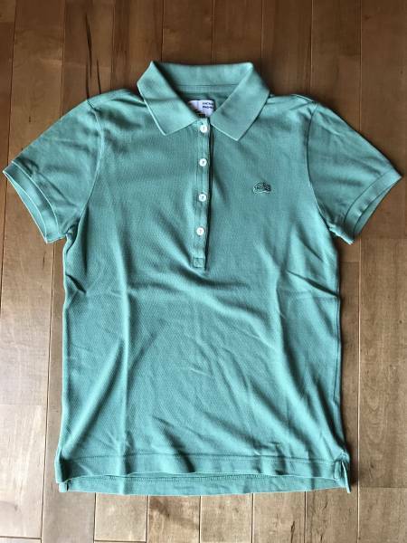 LACOSTE ラコステ VINTAGE WASHED ヴィンテージウォッシュ加工 半袖 鹿の子ポロシャツ サイズ40 グリーン