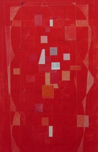 Art hand Auction Yukihiko Takahashi Rote Landschaft aus einer seltenen Sammlung gerahmter Gemälde, In guter Kondition, Nagelneu mit hochwertigem Rahmen, Kostenloser Versand, Malerei, Ölgemälde, Abstraktes Gemälde