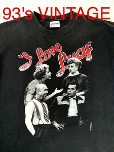 レア 93's I love Lucy CBS放送 ビンテージ Tシャツ ルーシー リカード ルシル・ボール 93年製 TULTEX アイラブルーシー VINTAGE 90's