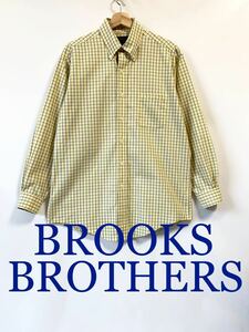 美品BROOKS BROTHERSチェック柄 長袖シャツ ボタンダウンシャツ ブルックスブラザーズ M ブルックスブラザーズジャパン正規品 Yシャツ