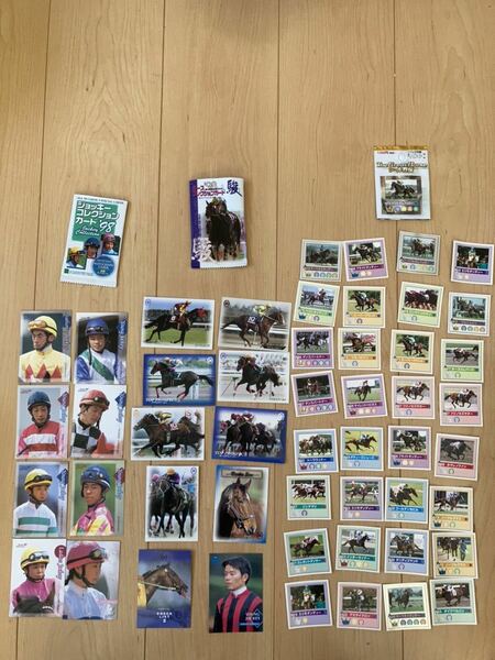 【送料無料】競馬　ジョッキーコレクションカード‘98 8枚　ホースコレクションカード’98 10枚　ザグレイトホースシール列伝　32枚