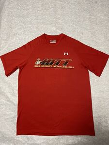 中古美品　USMC&UNDER AMOUR コラボ　HIGH INTENSITY TACTICAL TRAINNING HEAT GEAR Tシャツ レッド　Mサイズ