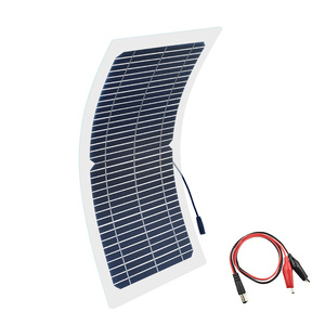 18V 10W ソーラーパネル 透明 半柔軟 単結晶 電池 DIY モジュール 屋外 コネクタ DC 12V 充電器 太陽光