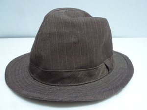 [KCM]on-417* new goods *[Deux CONCEPT LABO/du concept labo] stylish hat cap stripe F Brown hat 