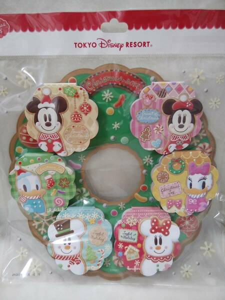 TDR ディズニー　2014　クリスマス　リース　メモセット　ミッキー　ミニー　ドナルド デイジー　スノー