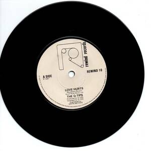 Q-Tips 「Love Hurts/ I Wish It Would Rain」　英国盤EPレコード　（Paul Young関連）